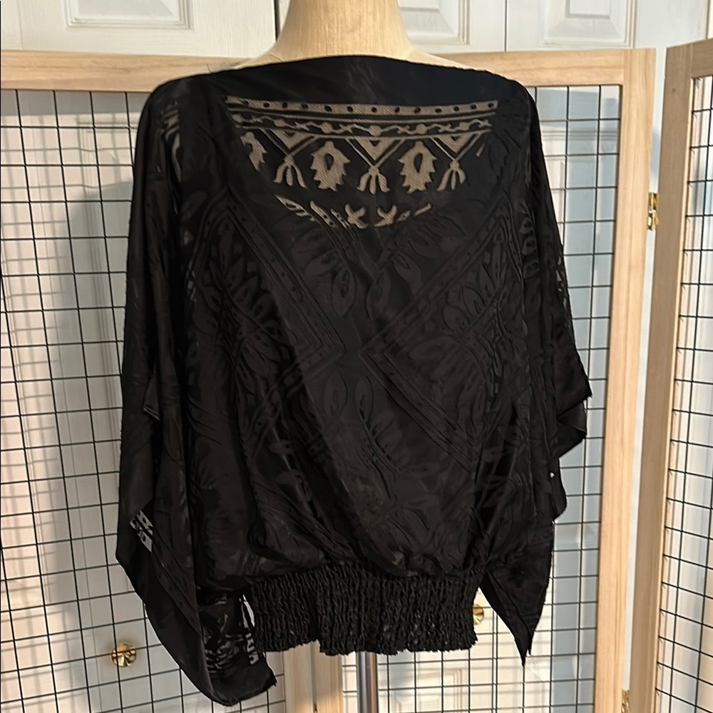 Max Studio Black Sheer Blouse